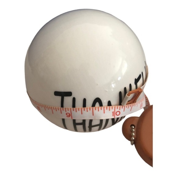 2 Ivory ceramic farmhouse tabletop paper weight decor Love Family Thankful new - Picture 7 of 15